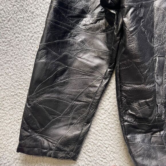 Leather Works Leather Jacket Mens Medium Black Button Front - Picture 12 of 16